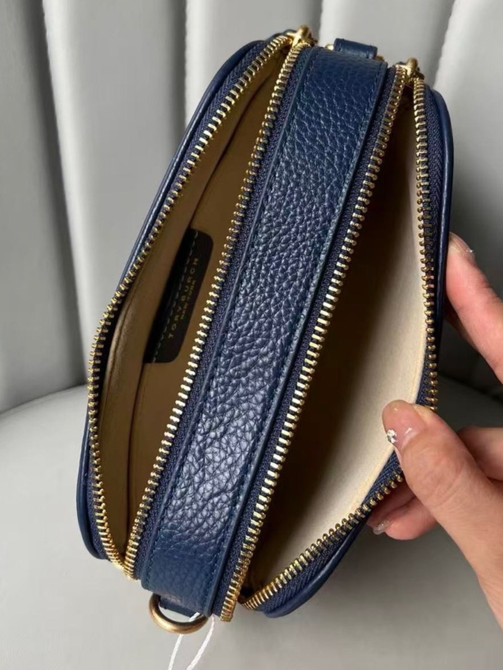 Tory Burch Deep Blue Crossbody Bag with Patterned Strap - Picture 7 of 7